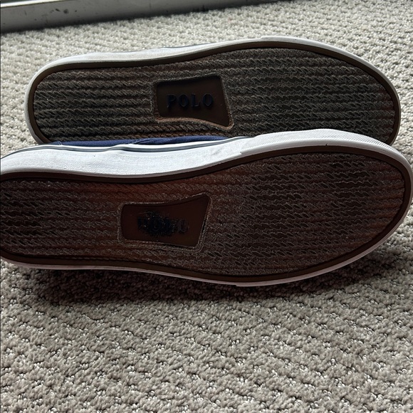 Polo by Ralph Lauren Navy Loafers with Bear Embroidery - Picture 3 of 5